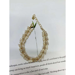 Copper Cubic Zirconia Crystal Butterfly Gold Bracelet For Women