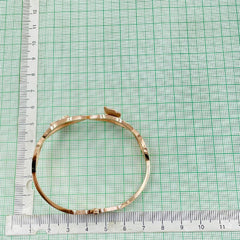 Stainless Steel Rose Gold Cubic Zirconia Mother Of Pearl Butterfly Bangle Kada