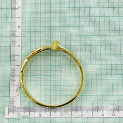 Copper Double Layer Screw Nail Cubic Zirconia 18K Gold Openable Kada For Women