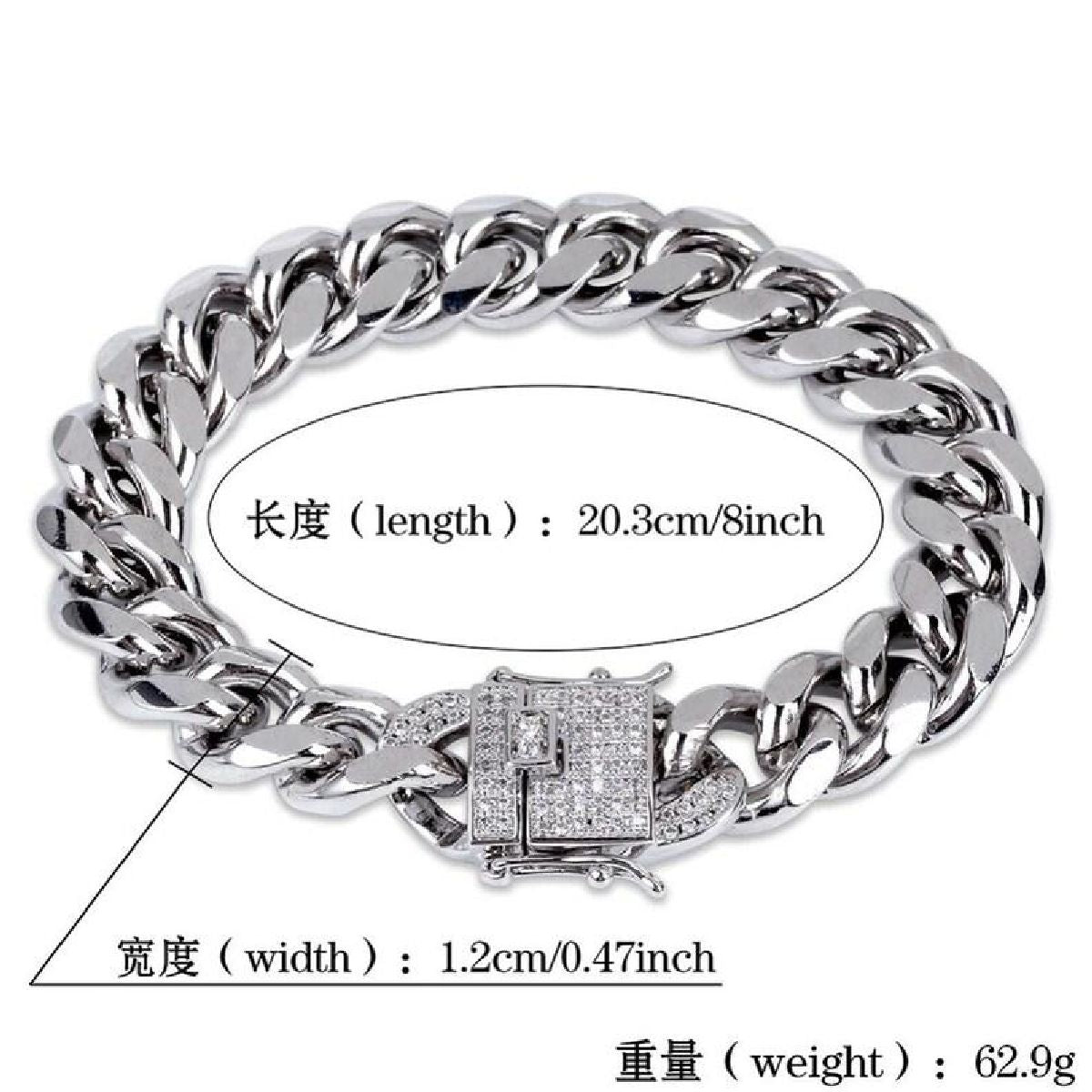 14K Yellow Gold 7.5mm Hand Link Bracelet 8 Chain Fancy H: 16465770479667
