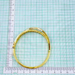 Rainbow Princess Cut CZ Crystal Copper Gold Bangle Kada