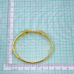 Dual panther Evil eye Cubic Zirconia Copper Gold bangle Kada Women