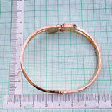 Twin Evil Eye Mother of Pearl 18K Rose Gold Stainless Steel Openable Kada for Women