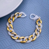 Gold Silver Acrylic Funky Curb Bracelet for Women