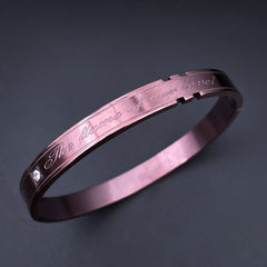 The Flame of Our Love Engraved Black Stainless Steel bangle Kada for Men