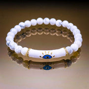 Evil Eye Natural White Howlite Crystal Beads Unisex Bracelet