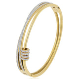 Eternity Rings Celstra Cubic Zirconia 18K Gold Stainless Steel Openable Kada for Women