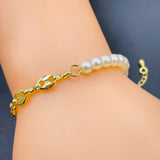Dainty Pearl Copper 18K Gold Designer Chain Bracelet For Women