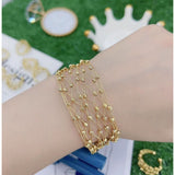 Delicate Mesh 18K Gold Anti Tarnish Cuff Kada Bracelet for Women