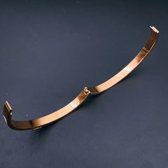LV Baguette Cubic Zirconia 18K Rose Gold Openable Stainless Steel Kada bangle for Women