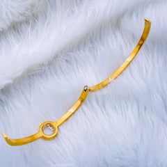 Dancing Zircons in Space 18K Gold Stainless Steel Openable Kada bangle for Women