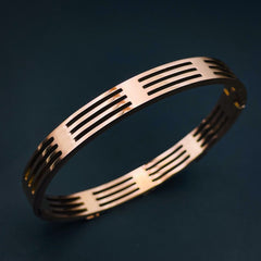 Filigree Copper Cubic Zirconia Rose Gold Openable Bangle Kada Women