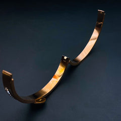 Stylish Copper Princess Cut Cubic Zirconia Mother Of Pearl Rose Gold Openable Bangle Kada Women