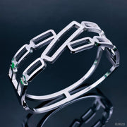 Zig Zag Smart Silver Stainless Steel Openable Kada Bracelet for Women