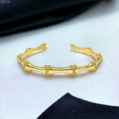 Criss Cross Ribbon Cubic Zirconia 18K Gold Cuff Kada for Women