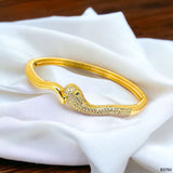 Snake Cubic Zirconia Gold Free Size Kada Bracelet for Women