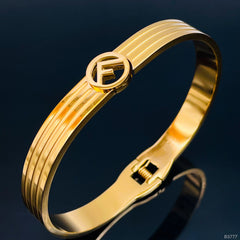 F Luxury 18K Gold Anti Tarnish 316L Stainless Steel Openable Kada for Women