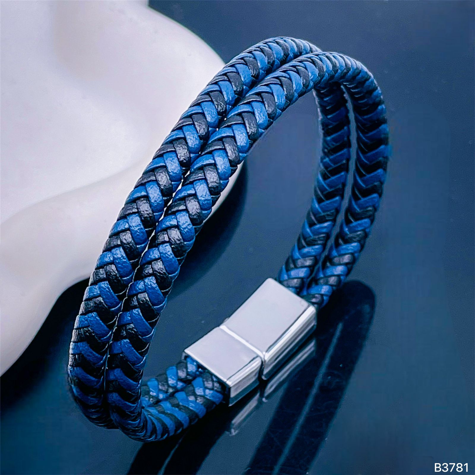 ALOR Men's Grey Cable & Blue Leather Bracelet with Dual Yellow 18kt Gold  Stations – Luxury Designer & Fine Jewelry - ALOR