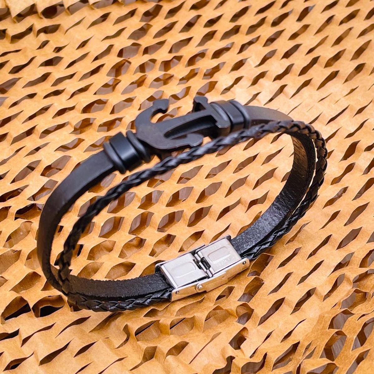 Fashion Frill Bracelet For Men Anchor Stainless Steel Leather Bracelet For  Men Boys FFBL125 at Rs 150/piece | SS Bracelet in Delhi | ID: 2853306367697