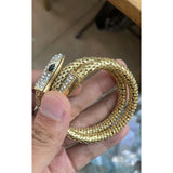 Cobra Snake Wrap Around Rhinestone 18K Gold Necklace for Women