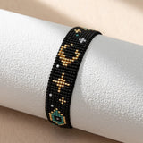 Black Blue Evil Eye Handmade Beads Adjustable Bracelet for Men Women