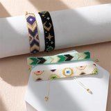 Black Blue White Arrows Handmade Beads Adjustable Bracelet for Men Women