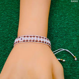 Maroon White Gold Sequence Handcrafted Beads Adjustable Bracelet for Women