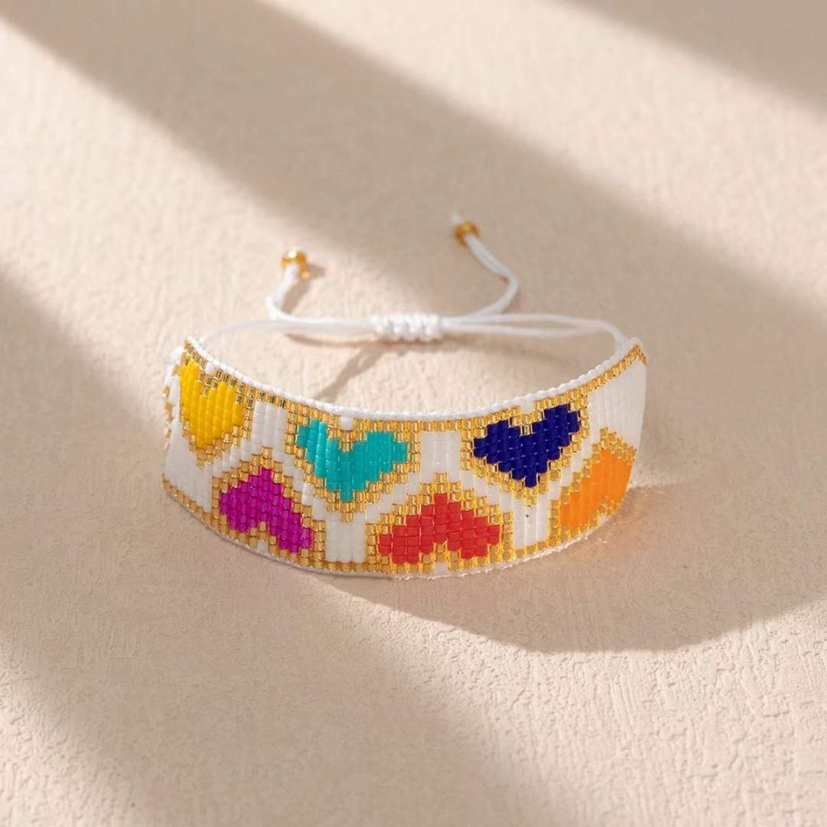Multi Inverted Heart Love Handcrafted Beads White Bracelet – ZIVOM