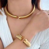 Cobra Snake 18K Gold Anti Tarnish Stainless Steel Open Cuff Kada Bracelet for Women