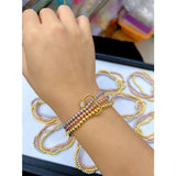 Heart Love Clasp Three Layer Multicolour 18K Gold Anti Tarnish Stackable Bracelet For Women