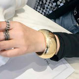 Honey Comb Beaten 18K Gold Anti Tarnish Bracelet Kada For Women
