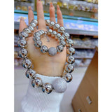 Glossy Beads Ball Cubic Zirconia Anti Tarnish Bracelet For Women