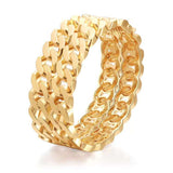 Dual Curb Chain 18K Gold Anti Tarnish Bracelet Kada For Women