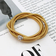 Layered Snake White 18K Gold Stainless Steel Anti Tarnish Layer Bracelet For Women