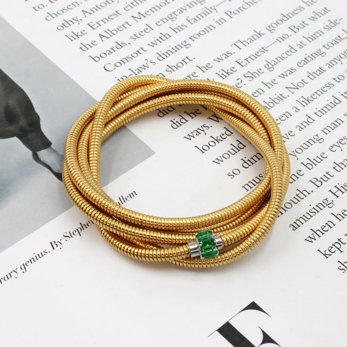Layered Snake White 18K Gold Stainless Steel Anti Tarnish Layer Bracelet For Women