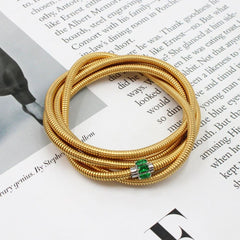 Layered Snake White 18K Gold Stainless Steel Anti Tarnish Layer Bracelet For Women