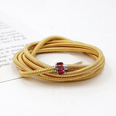 Layered Snake White 18K Gold Stainless Steel Anti Tarnish Layer Bracelet For Women