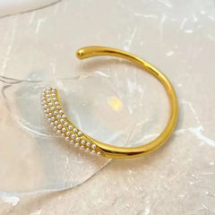 Glossy 18K Gold Anti Tarnish Cuff Kada For Women