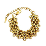 18K Gold Anti Tarnish Stainless Steel Choker Chain Necklace For Women