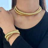 Dual layer Snake 18K Gold Anti Tarnish Stainless Steel Bracelet For Women