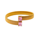 Snake Cobra Pink 18K Gold Crystal Anti Tarnish Stainless Steel Cuff Kada Bracelet For Women