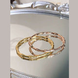 Bamboo Rose Gold Stainless Steel Anti Tarnish Openable Kada Bracelet For Women