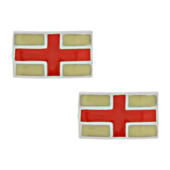 Rectangle Red Green Swiss Cufflinks In Box