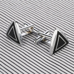 Triangle Black Cufflinks In Box