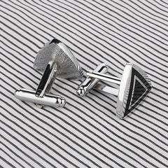 Triangle Black Cufflinks In Box