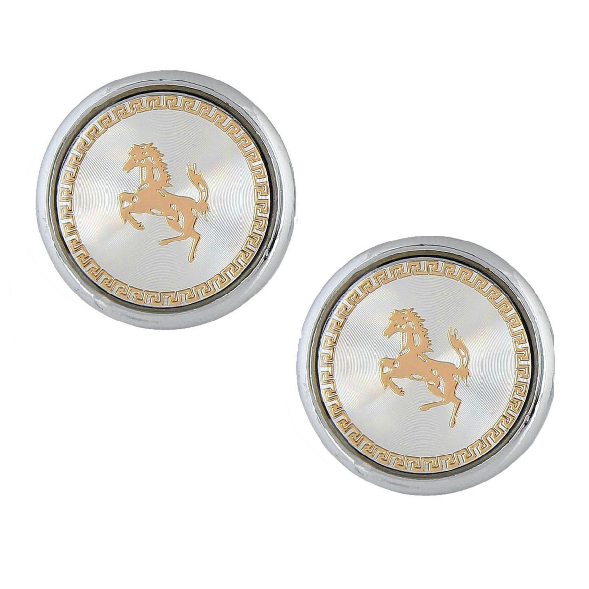 Silver Ferrari Prancing Horse Cufflinks In Box