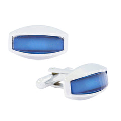 Cylinder Blue Solid Cufflinks In Box