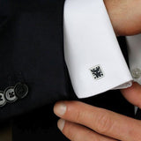 Square Black Clock Watch Cufflinks In Box