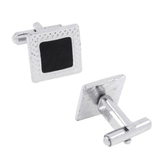 Square Black Economy Cufflinks In Box