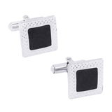 Square Black Economy Cufflinks In Box